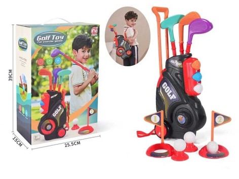Гольф 3 клюшка, 6 мячиков, 2 флажка, 2 лунки, подставки для мячиков, в кор. 