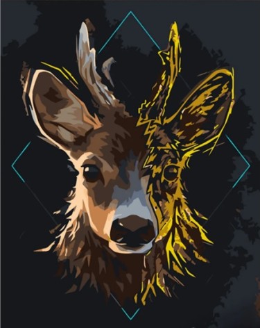 Набор для росписи по номерам Молодой олень Strateg размером 30х40 см (SS6810)