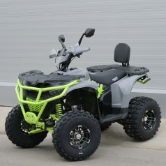 Квадроцикл AX125-11-5 (1шт) бензиновий 125 см?, авт. F/N/R, передні та задні дискові гальма, 8? литі колеса, LCD, фаркоп, спинка, до 85 кг, сіро-зелен