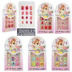 Аксессуары для девушек накладные ногти, с эффектом 3Д микс 6 видов, кор. 7,5*1,5*13,5см /600/