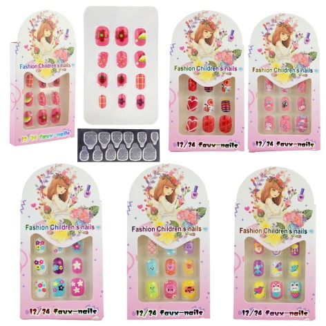 Аксессуары для девушек накладные ногти, с эффектом 3Д микс 6 видов, кор. 7,5*1,5*13,5см /600/