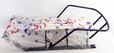 УЦЕНКА 20% Санки детские с откидной спинкой и усиленной передн. частью. СИНИЕ (4 продольные планки сосна)в упаковке