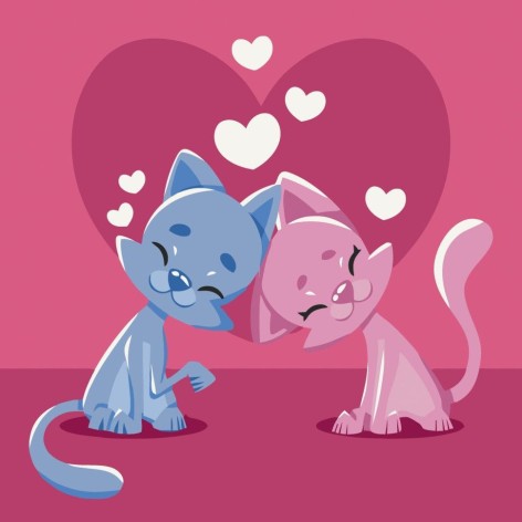 Картина за номерами "Закохані кошенята", 40х40 см