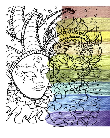 Картина антистрес Riviera Blanca "Маскарад" 40x50 см 18 кольорів (RB-0623)