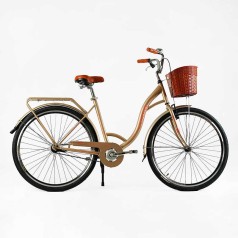 Велосипед міський Corso Fortuna 28`` одношвидкісний, сталева рама 20``, корзина, багажник /1/