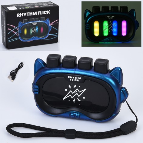 Игра портативная музыкальная игровая консоль, Rhythm, ритм-игра, 11-7,5-3см, акум, USBзар, музыка, звук(англ), цветное свет, развивает реакцию и координацию, регулятор громкости, в кор-це, 14,5-10,5-5,5см /12/