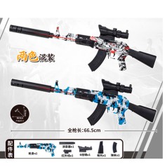 Автомат 66см, пластикові кулі, прицел, лазер, 2 кольори, на бат(табл), у п/е 19-44-5см 