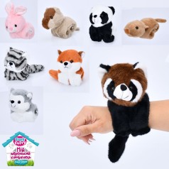 Браслет 24см, тварина, плюш, 8 видів, мікс /6/72/12шт у п/е