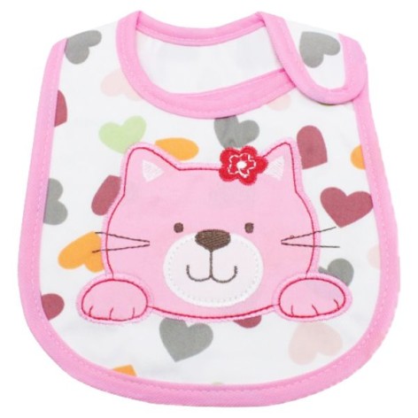 Слинявчик тканинний на липучці котик