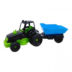 Трактор с прицепом М черный+зеленый+синий