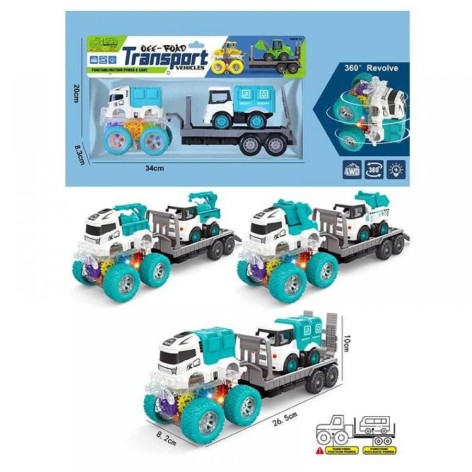 Набір машинок YM 1104 G1 3 види, 2 машинки, причіп, інерція, повний привод, підсвічування, в пакеті, ВИДАЄТЬСЯ ТІЛЬКИ мікс видів