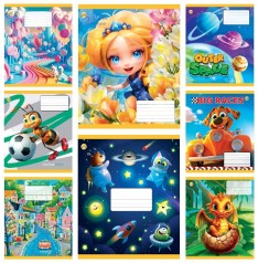 Тетрадь 12 арк.коса линия Твердая ТА53118 Микс 7, 25/600, 8к. цена за 25 шт.