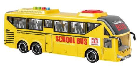 Игрушечный автобус школьный Jiansheng "School Bus" 1:16 со светом и звуком, 29 см, 2 цвета (JS162D)