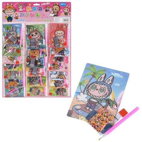 Набор для творчества LBB, алмазная мозаика/бриллиантовая мозаика, картинка 13-10см, в п/э (микс видов) 20шт на листе, 37-53-1,5см /80