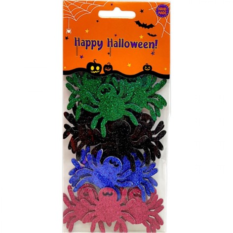 Наклейки декоративные с блестками "Пауки"