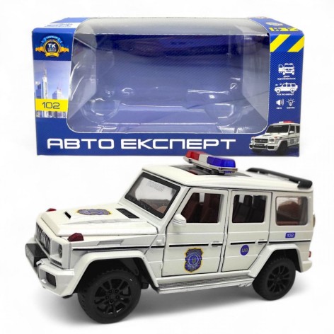 Машина "Авто Эксперт. Полиция" (металлопластик, 1:32, звук, свет, инерция, открывается дверь)