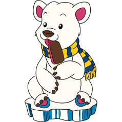 Дитяча розмальовка. Розпис по полотну "Білий ведмедик" (25х30 см)