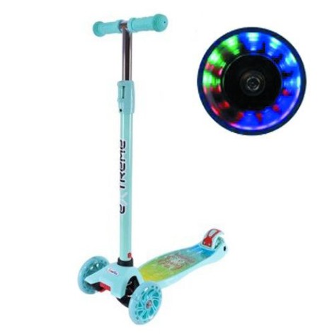 Самокат детский 4-х колес. MAXI, колеса PU светятся (БИРЮЗОВЫЙ)
