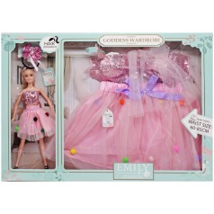 Кукла Emily ст. QJ082A (12шт) в наборе юбка для ребенка, короб.58*6*40см