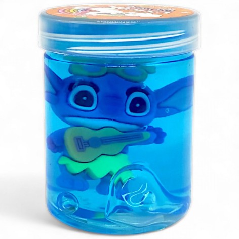 Слайм с игрушкой "Стич" голубой