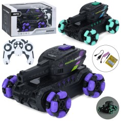 Танк Р/К, акум, 18см, стріляє водяними кулями, колеса-ролики, 360, музика, світло, 4х4, USBзарядне, 2 кольори, в кор-ці, 31-17,5-19,5см /8/