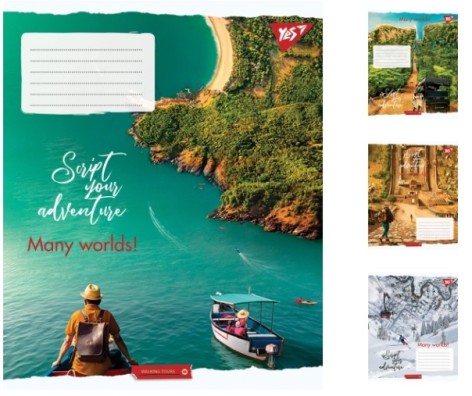 Зошит А5/96 лін. YES Many worlds!, зошит для записів 5 шт. в уп. //