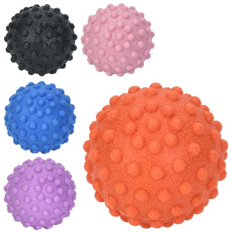 Мяч массажный TPR, для йоги/фитнеса, прыгун, 5цветов, 5см, 65г, в п/э /100/