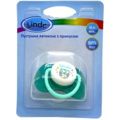пустушка латексна з прикусом (від 0 до 6міс.) зелена сова