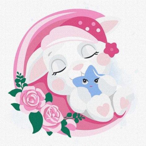 Картина по номерам "Сонный зайчик" ???