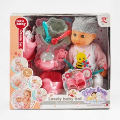 Пупс п’є з пляшечки, закриває очі, аксесуари, музичний чіп, висота 34 см, в кор. /12/