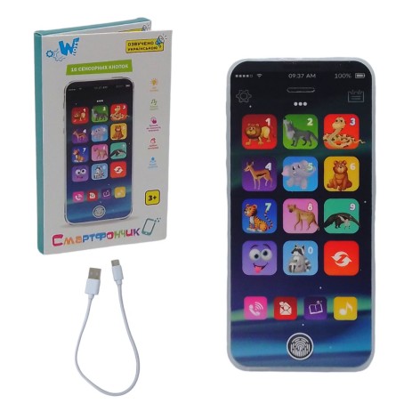 Музичний іграшковий телефон Wtoys "Смартфончик" укр