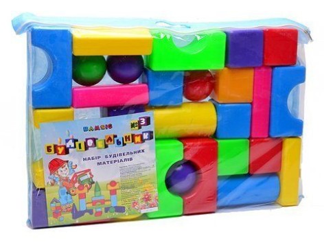 Кубики Bamsic "Строитель №3" 35 деталей пластиковые (095/3)