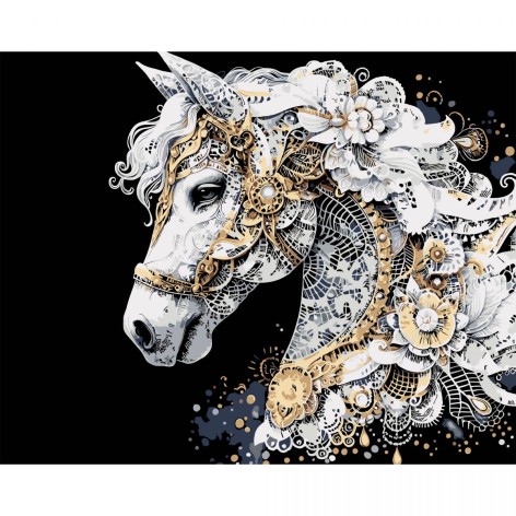 Картина по номерах на чорному фоні 