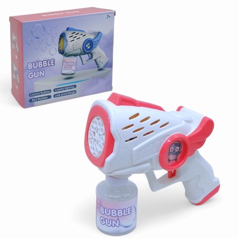 Пістолет для мильних бульбашок MIC "Рожевий" з підсвіткою та батарейним живленням