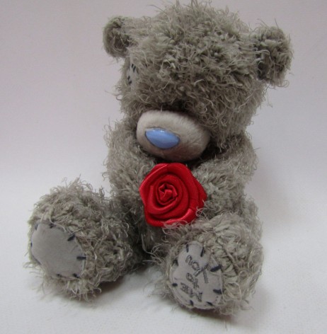 М'яка іграшка Ведмедик 13 см, без одягу з серцем або трояндочкою