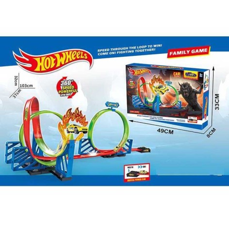 Трек машинка з інерцією, наліпки, в кор. 