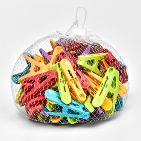 Прищіпка побутова в сітці 50шт/уп 5*3*1см R89638 