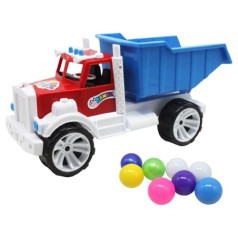 Вантажівка іграшка Бамсик з кульками (червоний, синій)