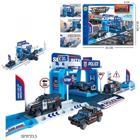 Паркинг с металлической машинкой "Полицейская станция"