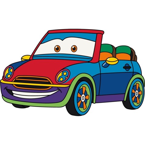 Дитяча розмальовка. Розпис по полотну "Машинка для прогулянки" (25х30 см)