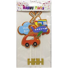 Топпер на торт Happy Birthday детский - самолетик