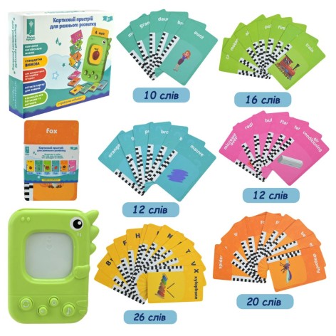 Картковий пристрій для вивчення англійської (96 учбових карток по 6 темам)