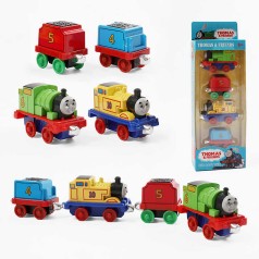 Набор поездов металлопластик, магнитное соединение, 2 локомотива, 2 вагончика, в кор. /192-2/