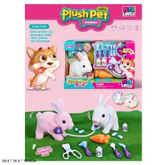 Мягкий интерактивная игрушка кролик, набор врача, корр. 39*26*14см 