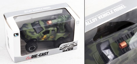 УЦЕНКА 30% Джип металопластик, амортизація, підсвічування, звук,- рухомі елементи, прогумовані колеса, в кор. /72-2/