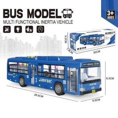 Автобус підсвічування салону, звук, пісні, озвучення англійською мовою, інерція, гумові колеса, двері відчиняються, в кор. /60-2/