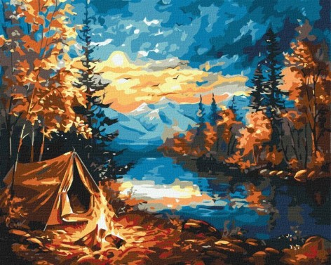 Картина по номерам - "Ночь в лесу" ©art_selena_ua, 40х50см