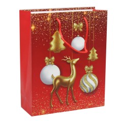 Пакет подарочный 32 х 26 см олень