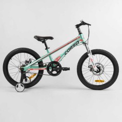 Детский магниевый велосипед 20'' CORSO «Speedline» магниевая рама, дисковые тормоза, дополнительные колеса, собранный на 75% /1/