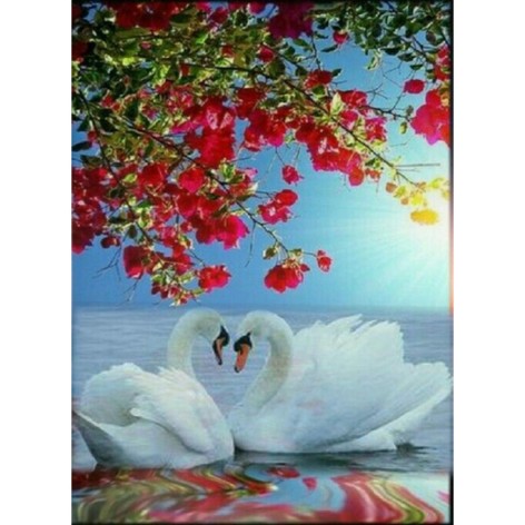 Набор для творчества алмазная картина Лебединая верность Strateg размером 50х65 см кр (SGK86071)